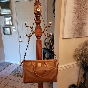 Dooney and Bourke Wexford Leather Side Pocket Satchel in Natural
